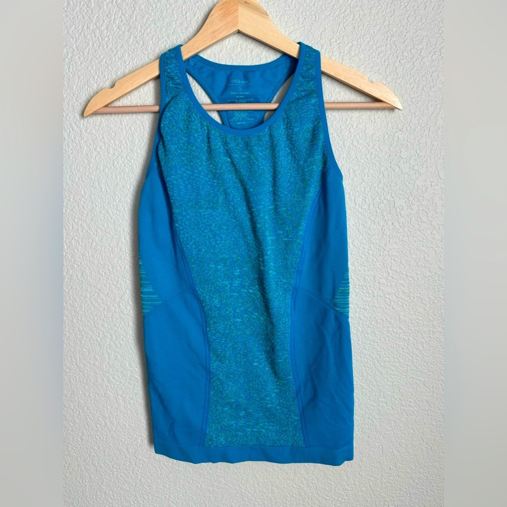 Title Nine Womens Raceback Athletic Tank Top Size Small Blue Multicolor Seamless